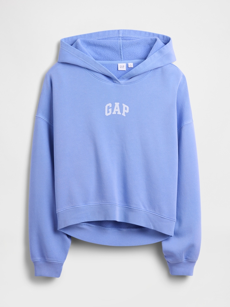 Relaxed Gap Mini-Logo Cropped Hoodie