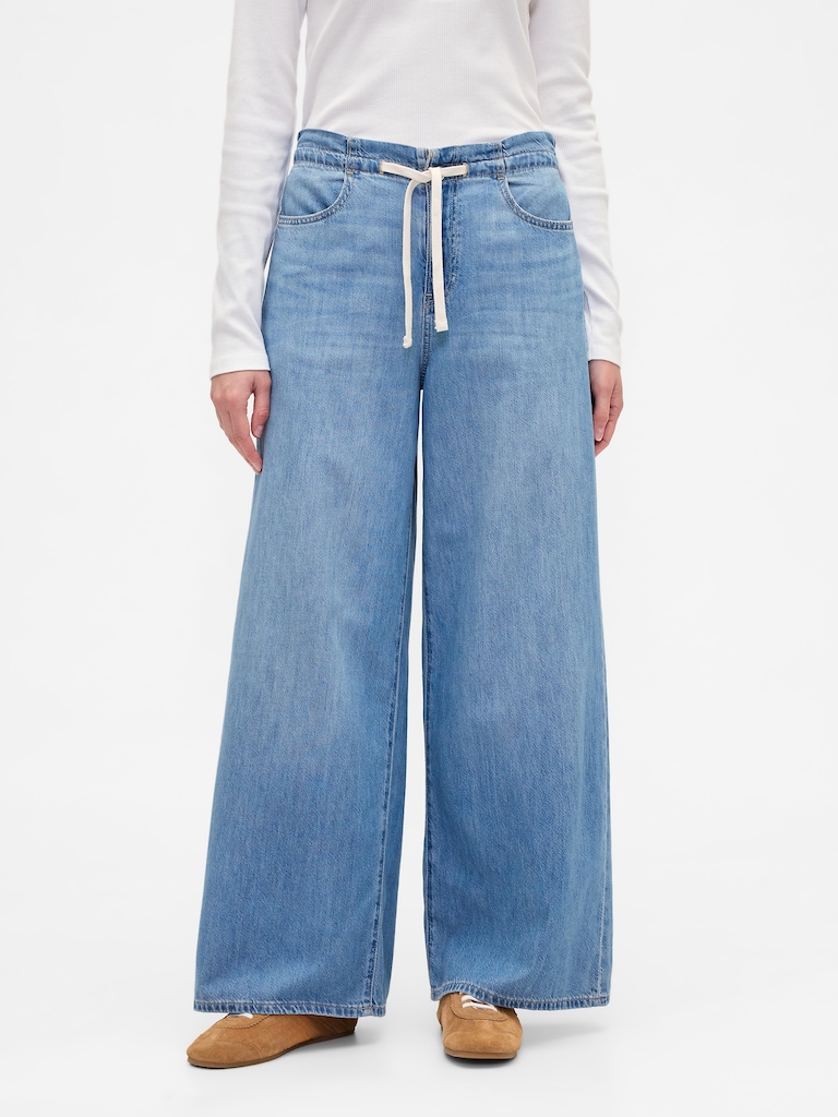Mid Rise Pull-On SuperLight Baggy Jeans