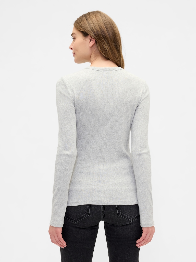 Ribbed Crewneck T-Shirt