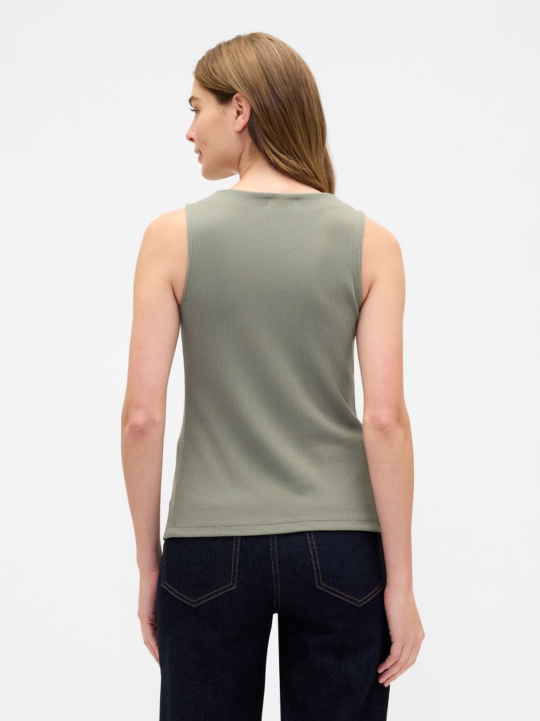 Ribbed Boatneck Vest