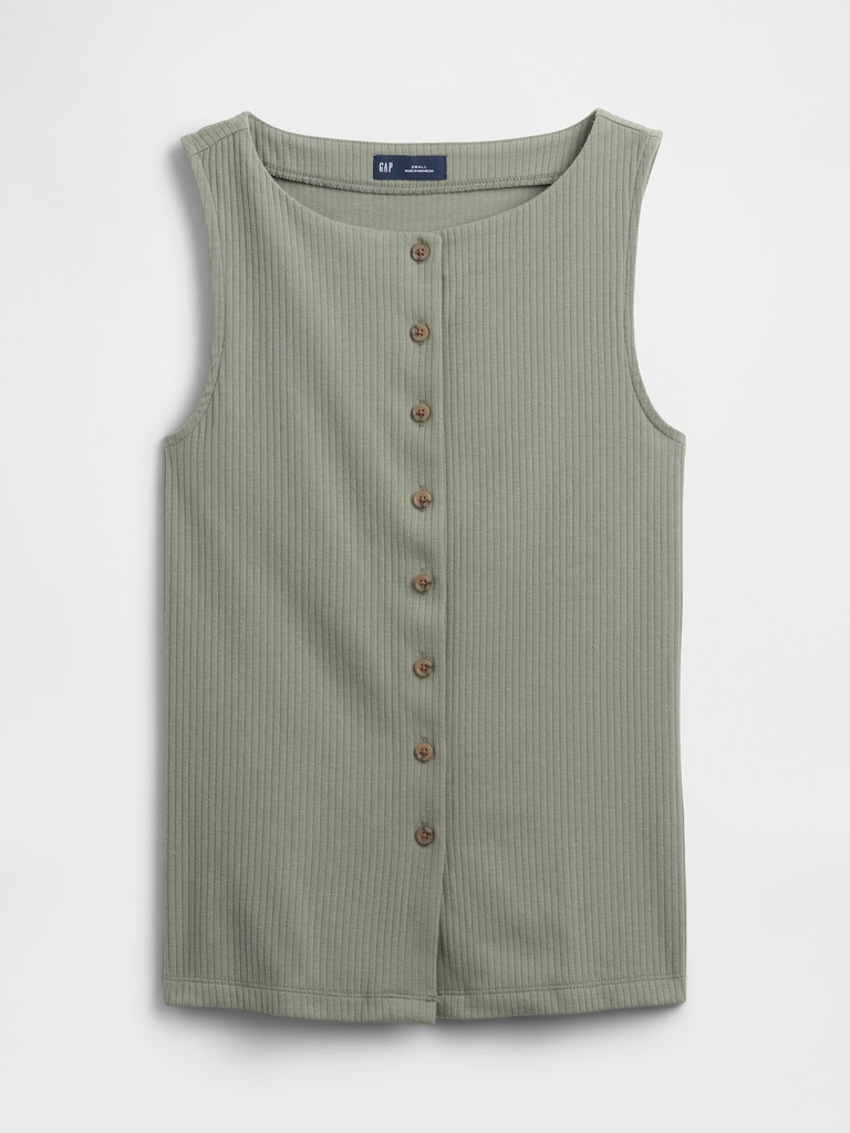 Ribbed Boatneck Vest