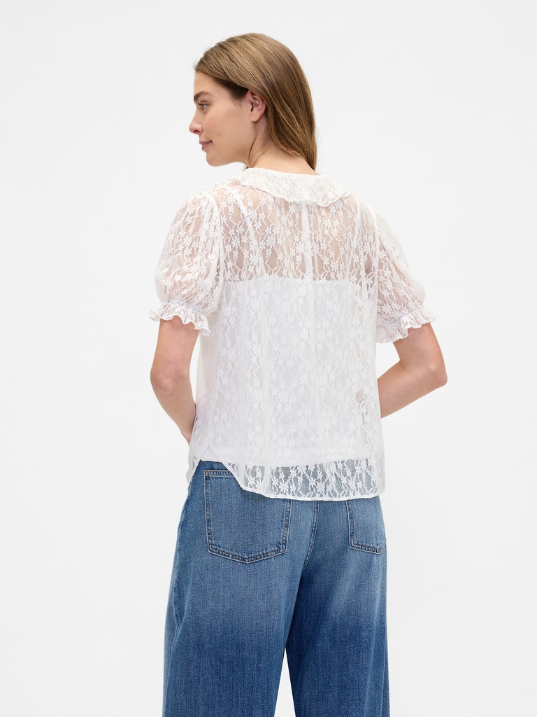 Lace Puff Sleeve Top