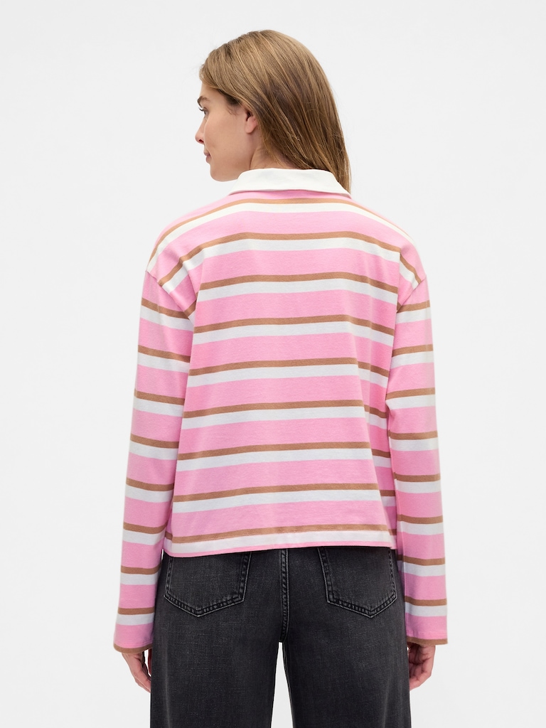 Oversized Stripe Rugby Polo Shirt
