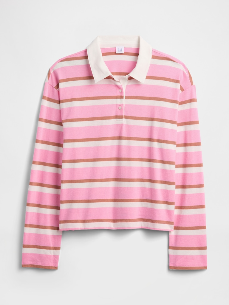 Oversized Stripe Rugby Polo Shirt