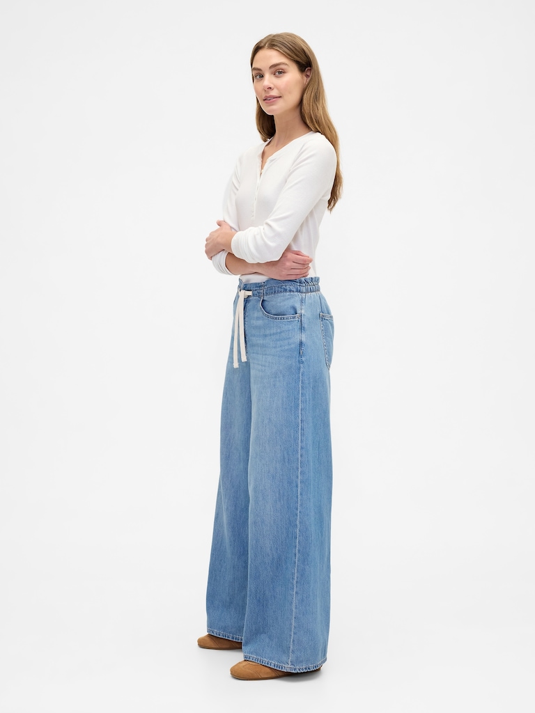 Mid Rise Pull-On SuperLight Baggy Jeans