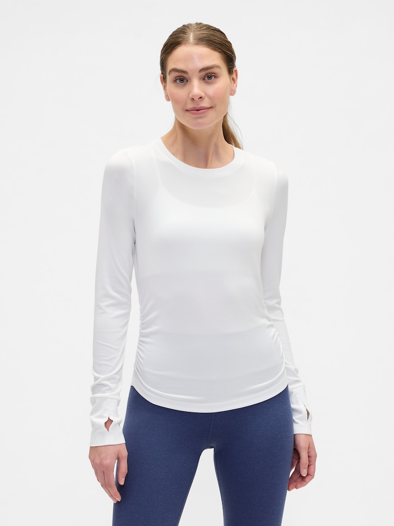GapFit Brushed Jersey Ruched T-Shirt