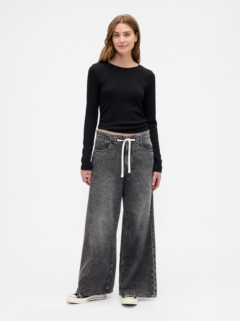 Mid Rise Pull-On SuperLight Baggy Jeans
