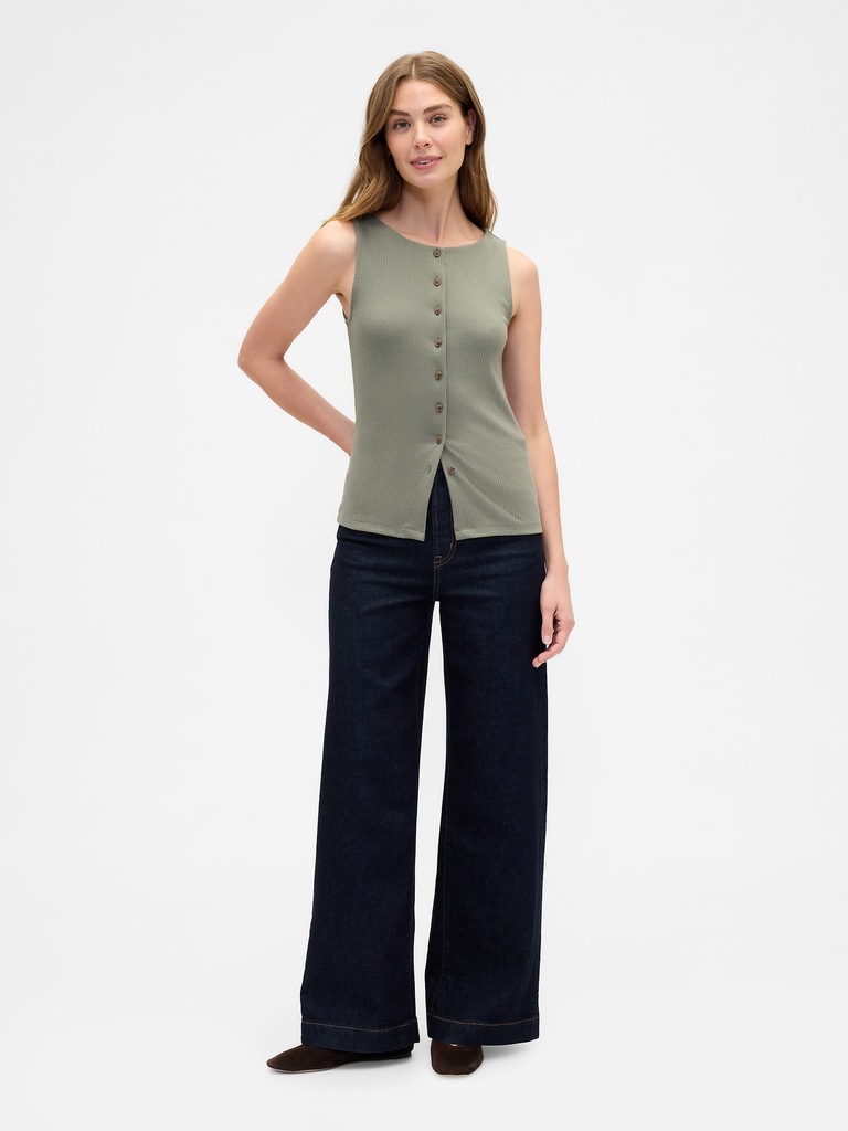 Ribbed Boatneck Vest