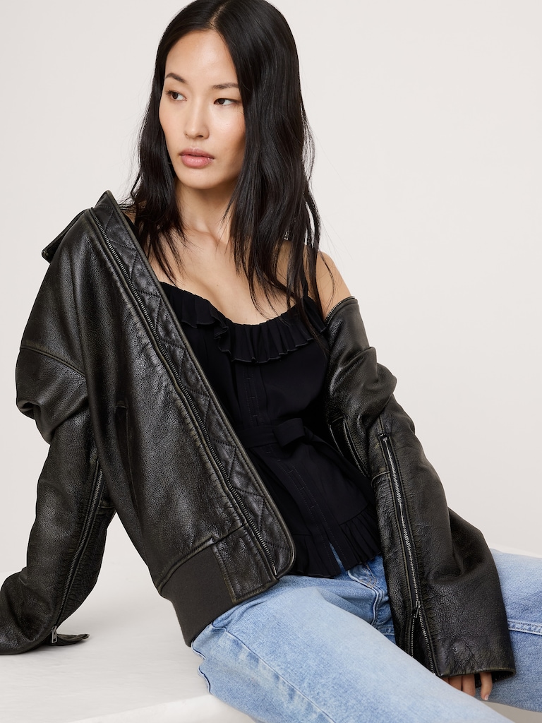 Georgette Ruffle Tank