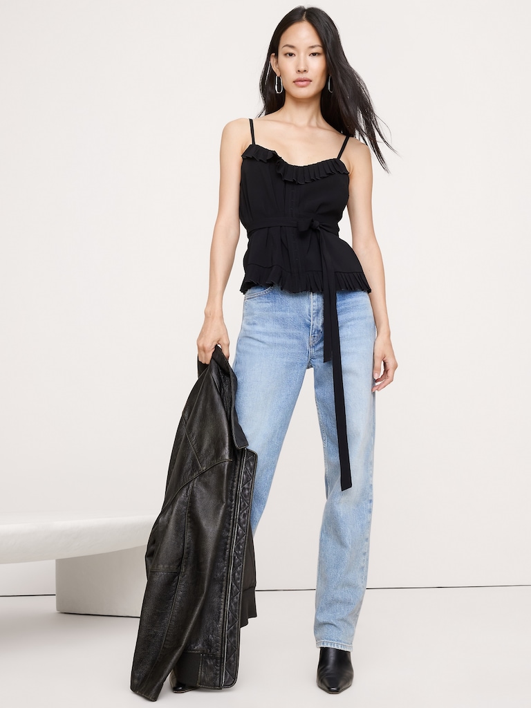 Georgette Ruffle Tank