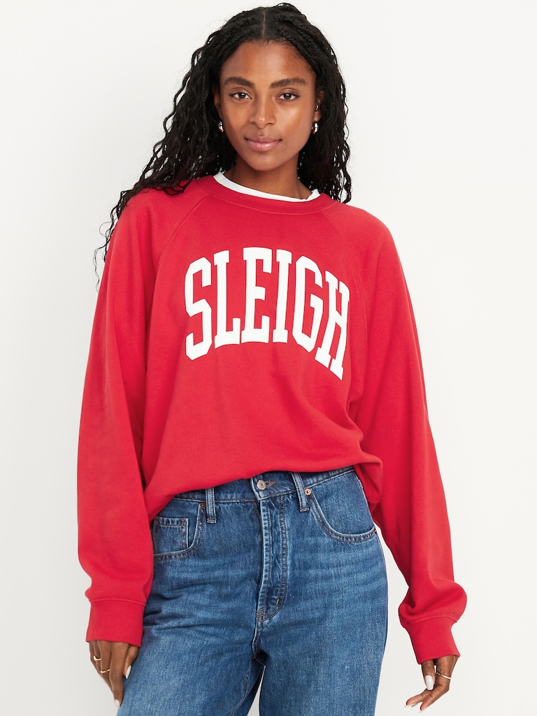 SoComfy Oversized Graphic Raglan Sweatshirt