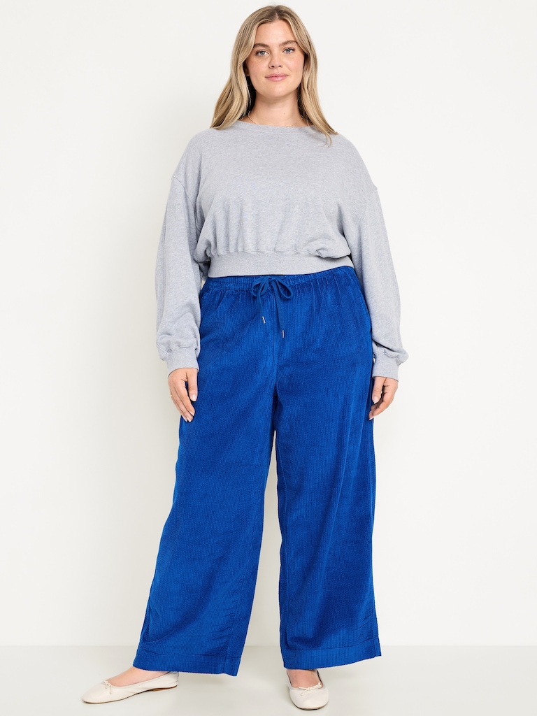 High-Waisted Pull-On Corduroy Pants