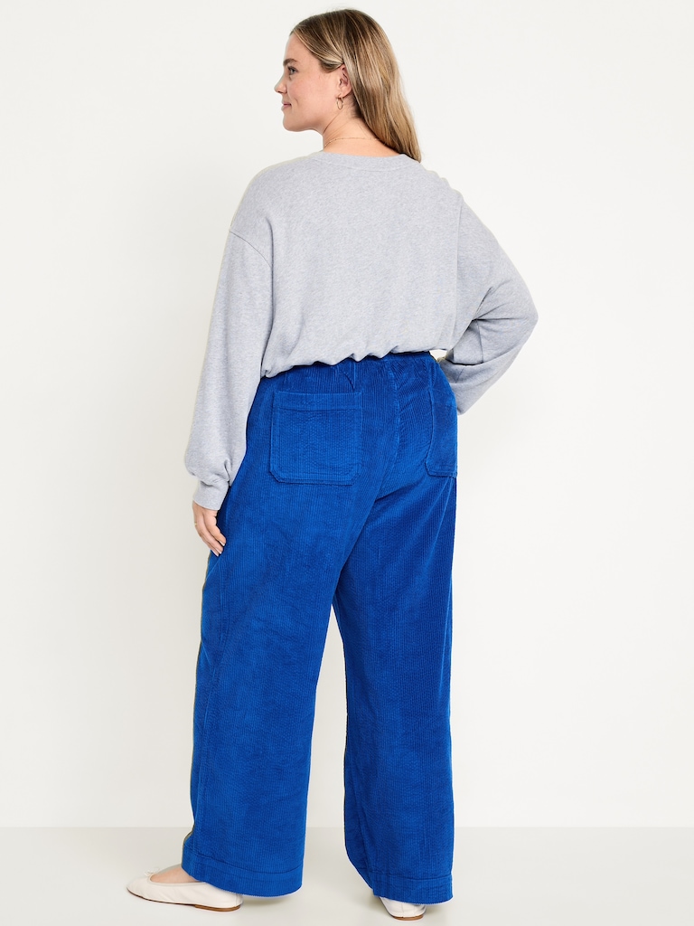 High-Waisted Pull-On Corduroy Pants