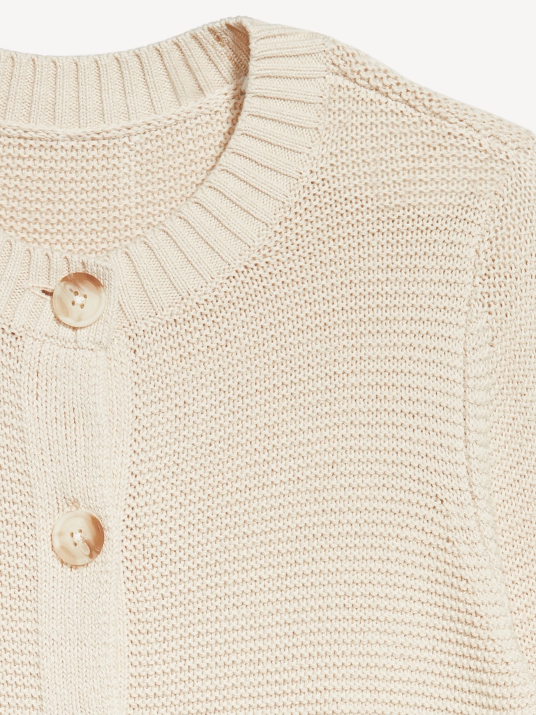 Seaside Cotton Garter-Knit Cardigan Sweater