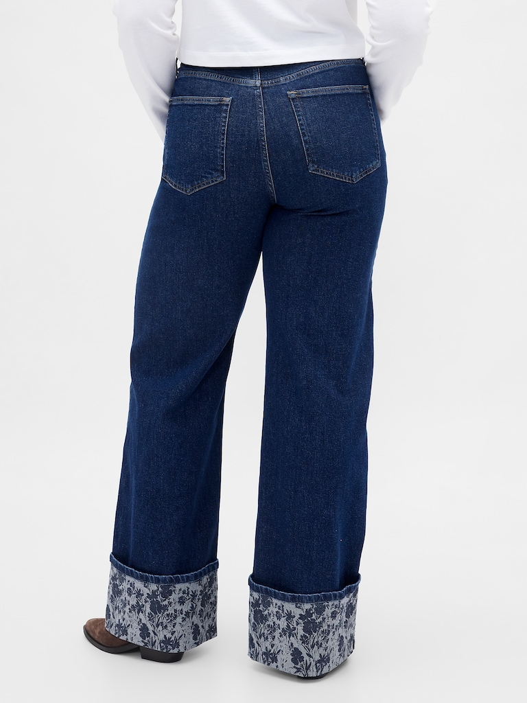 High Rise Stride Wide-Leg Jeans