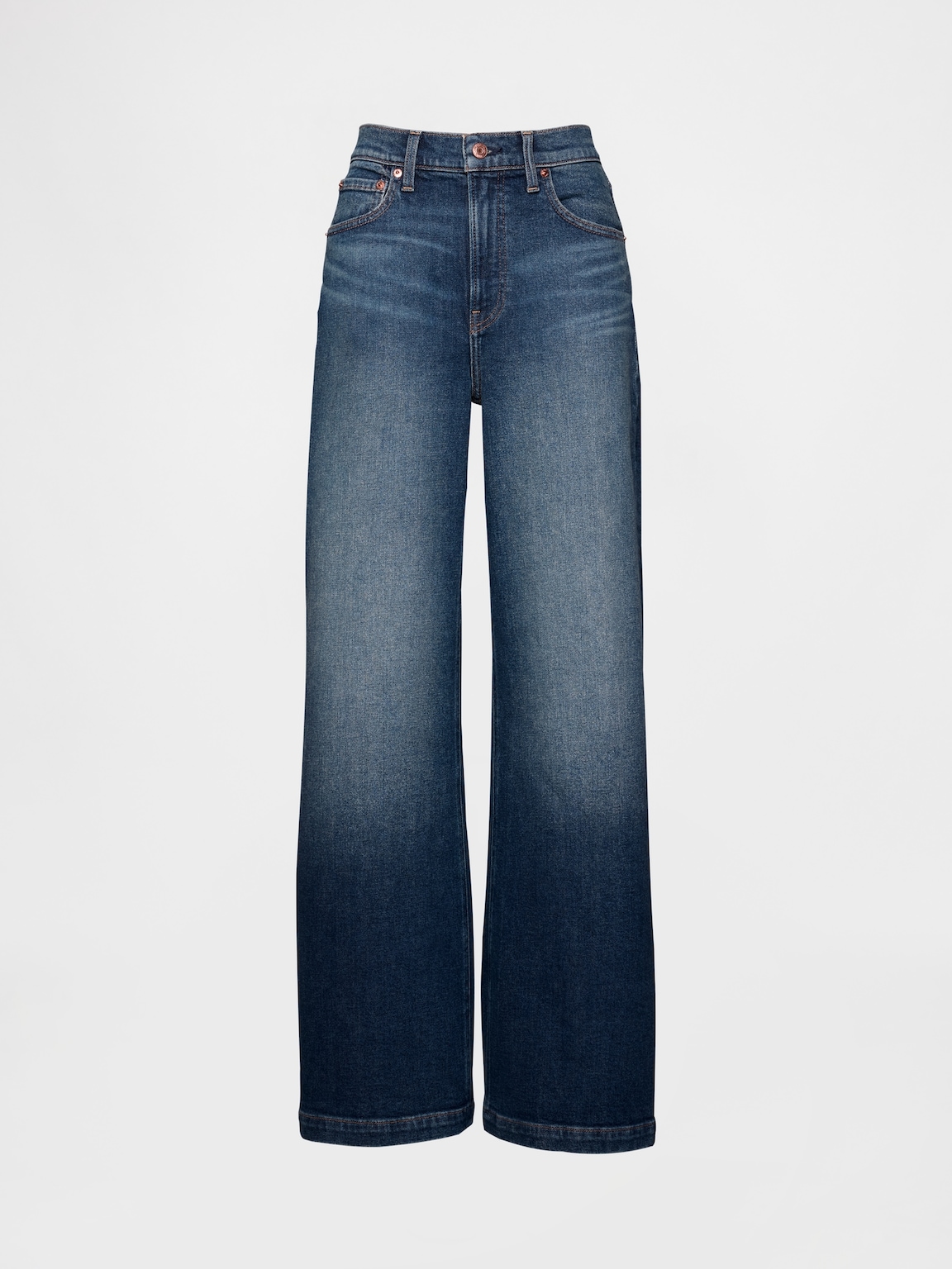 High Rise Stride Wide-Leg Jeans
