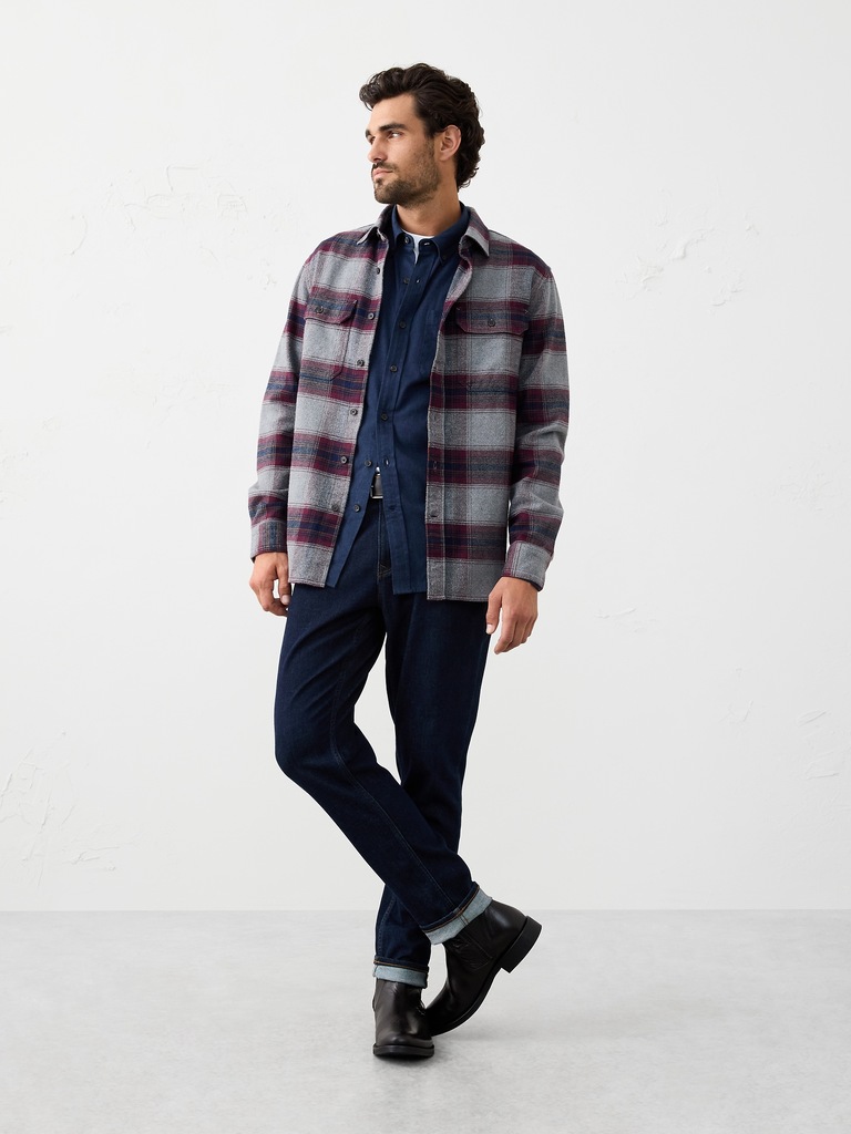 Slim-Fit Lightweight Flannel Shirt