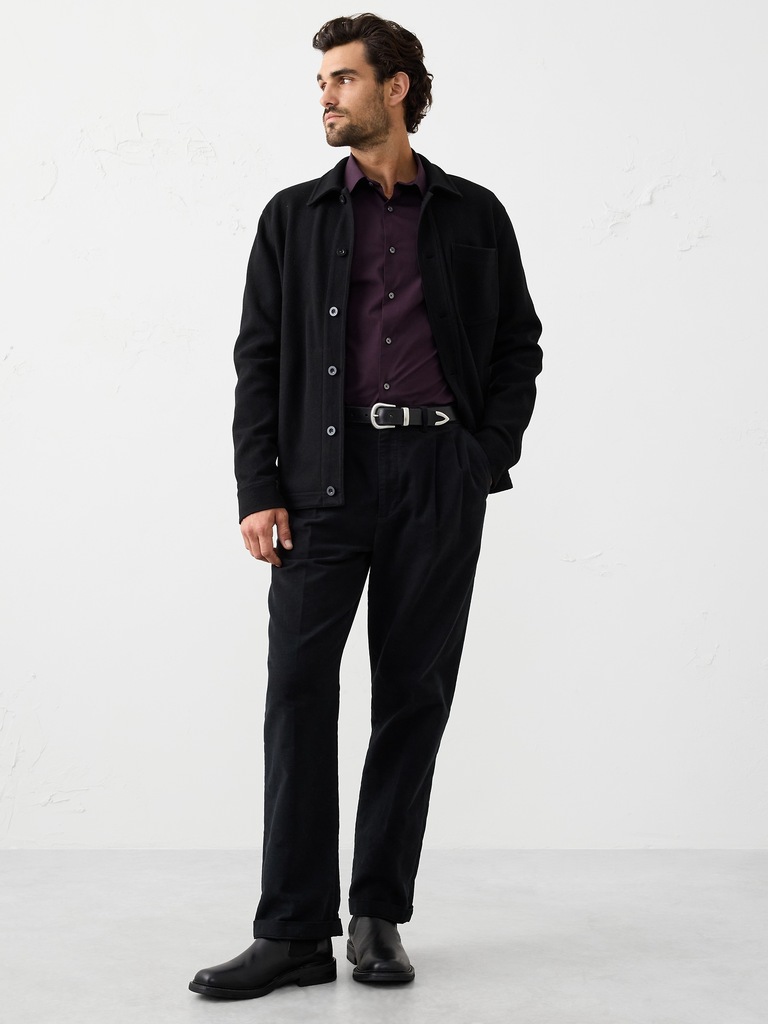 Slim-Fit Untucked Dress Shirt
