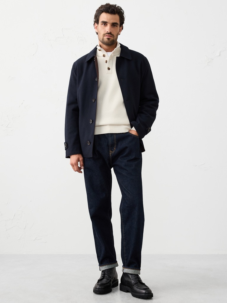 Button Mock-Neck Sweater