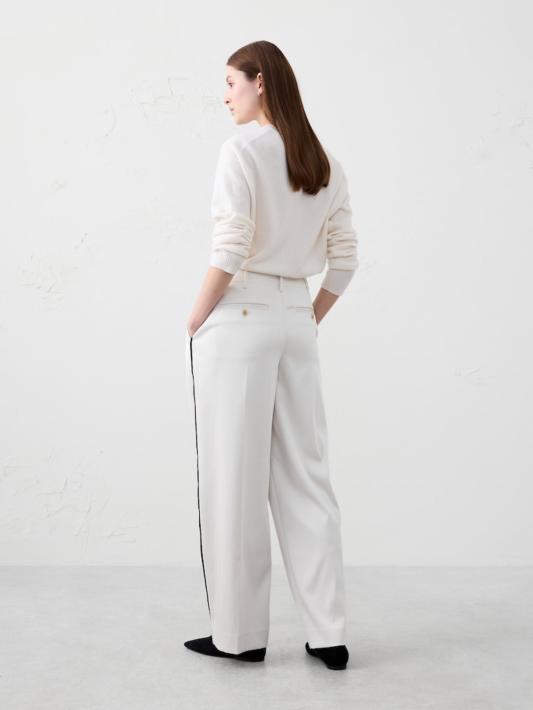 Straight Ultra High-Rise Satin Trouser