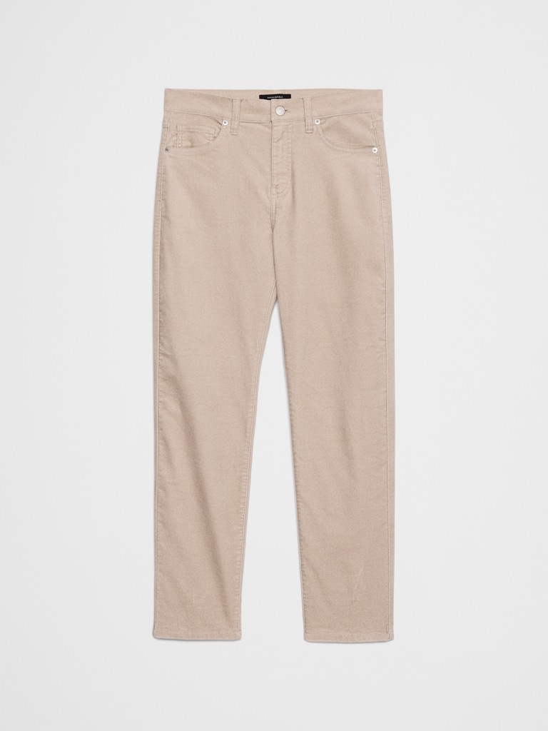 Slim High-Rise Velvet Pants