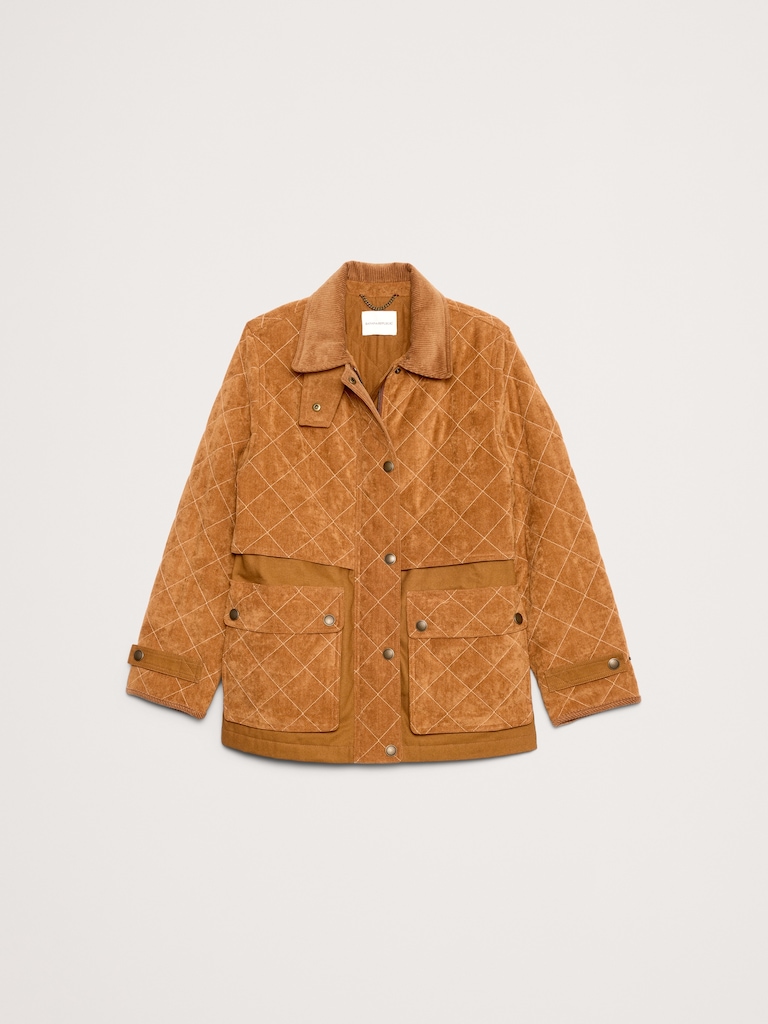 Quilted Chenille & Canvas Field Jacket