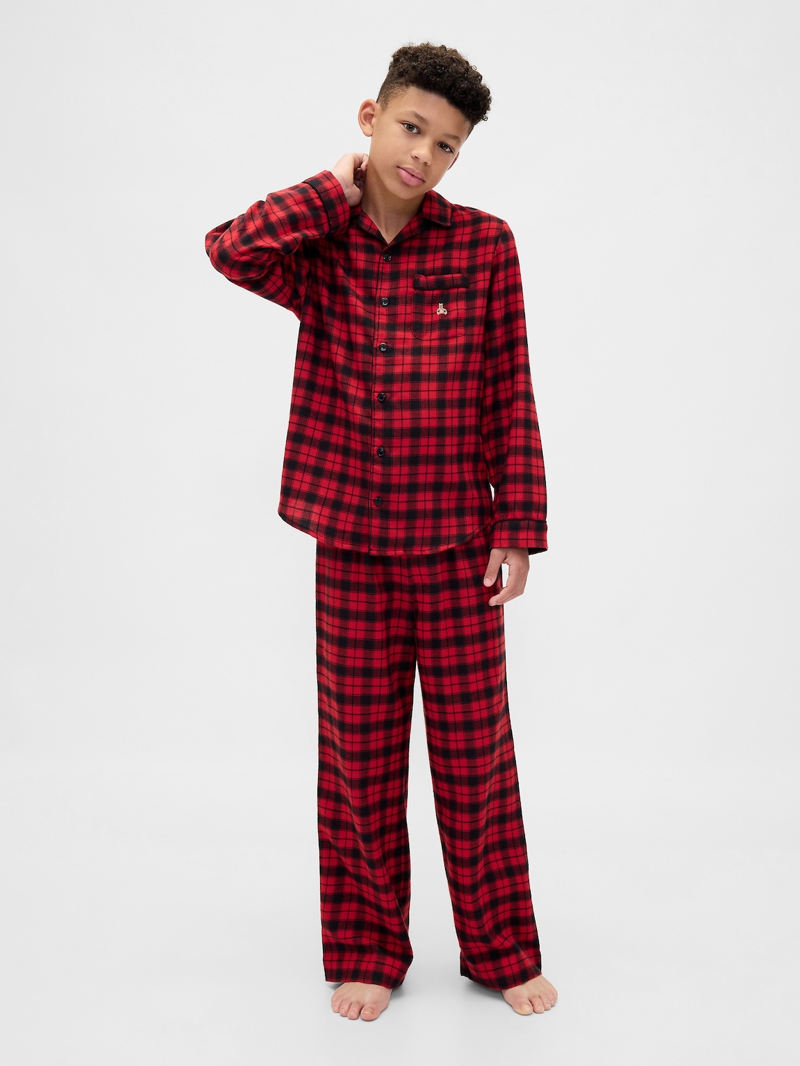 Kids Recycled Flannel PJ Set