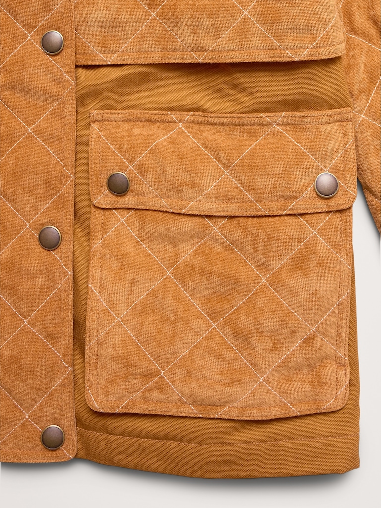 Quilted Chenille & Canvas Field Jacket