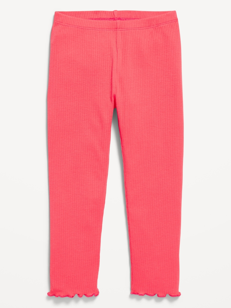 Rib-Knit Full-Length Leggings for Toddler Girls