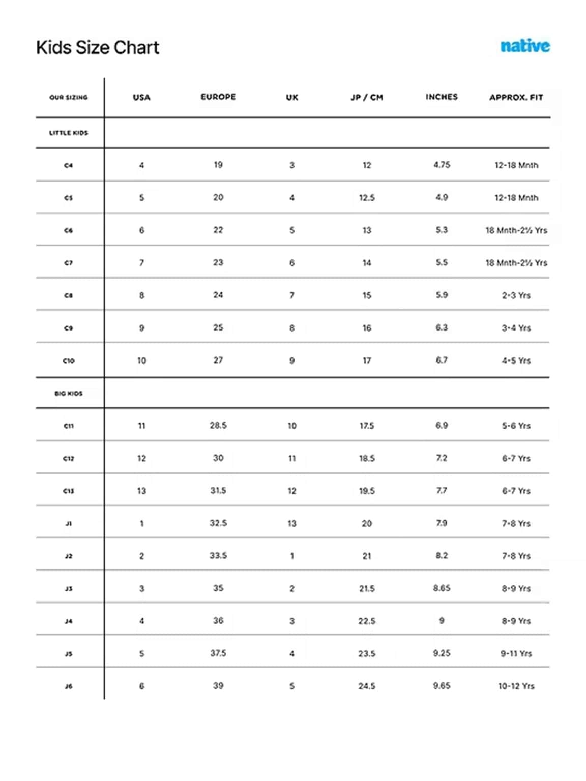 Toddler Native Shoes Kensington Chelsea