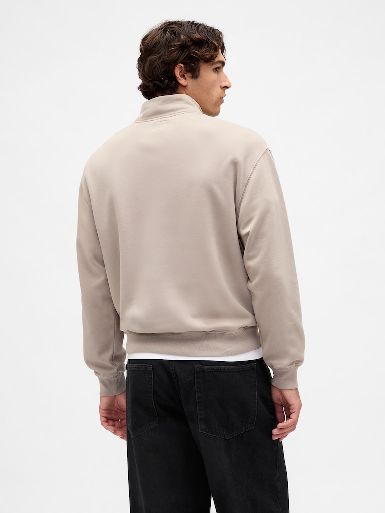 Heavyweight Oversized Logo Half-Zip Pullover