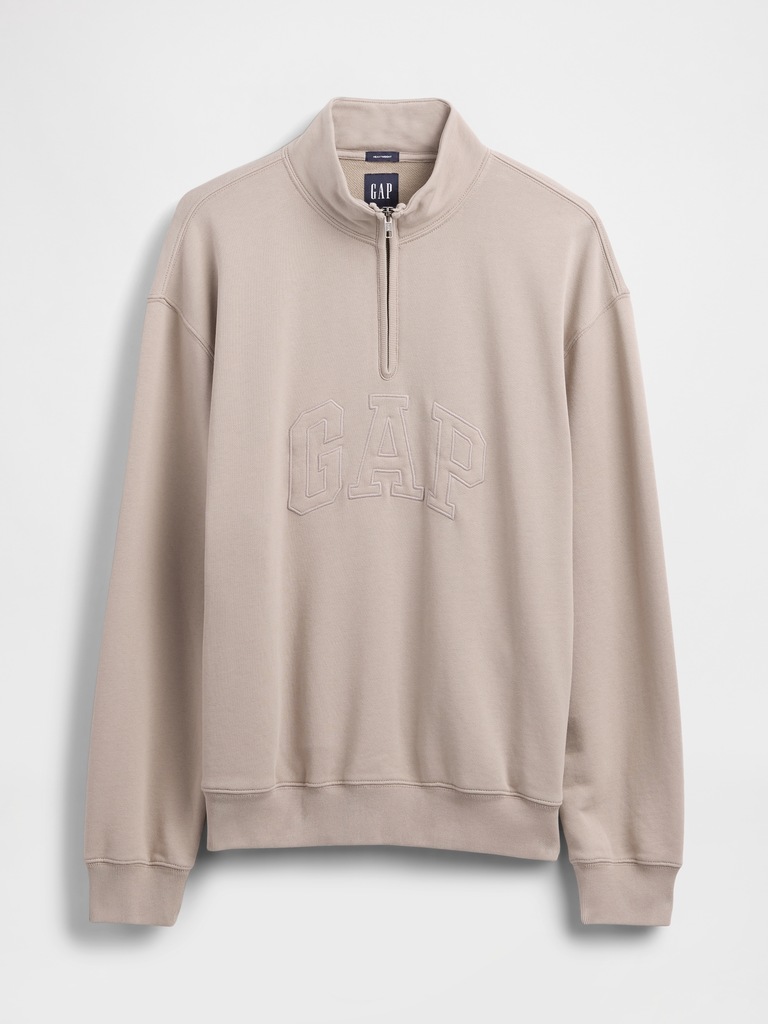 Heavyweight Oversized Logo Half-Zip Pullover