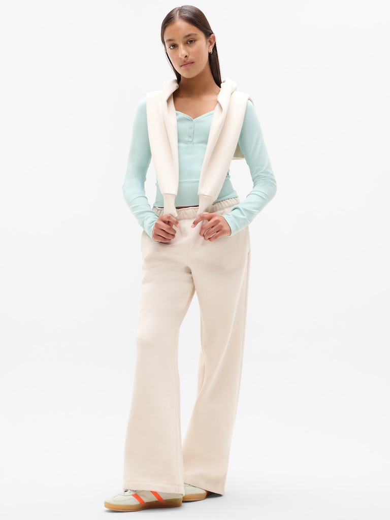 Athleta Girl Rise Above Rib Henley Top