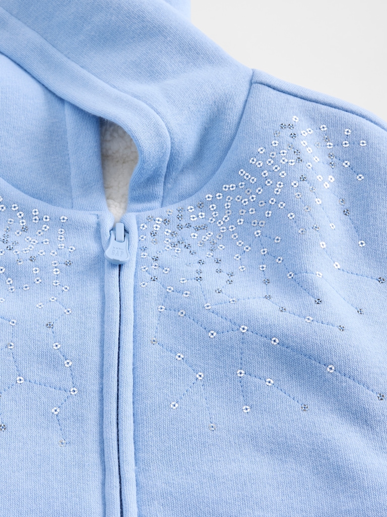 Baby & Toddler Sherpa-Lined Sequin Zip Hoodie