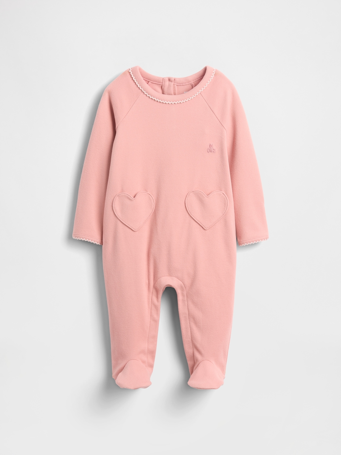 Baby Softspun Heart Pocket Footed One-Piece