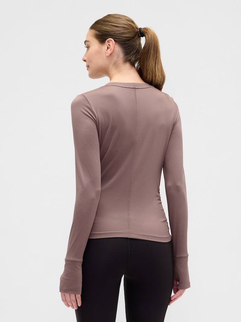 GapFit Brushed Jersey Ruched T-Shirt