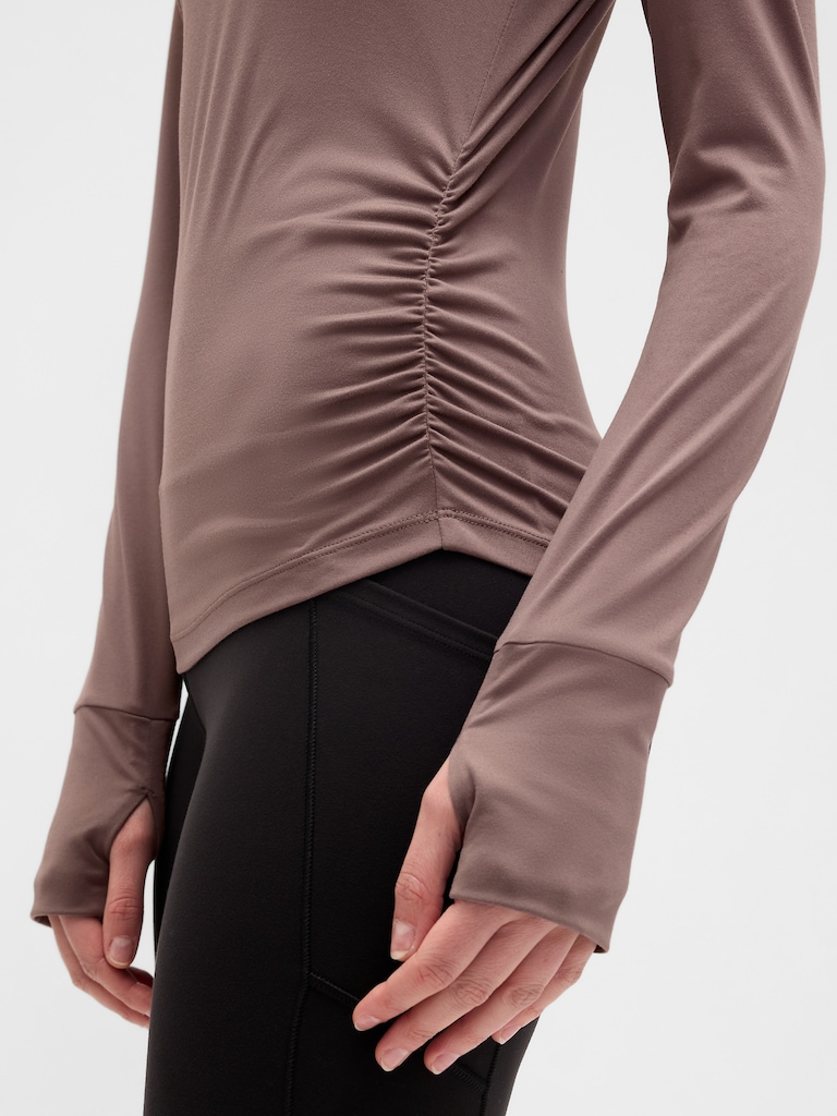 GapFit Brushed Jersey Ruched T-Shirt