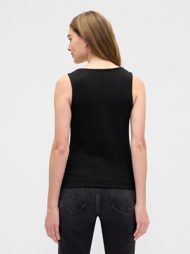 Ribbed Boatneck Vest