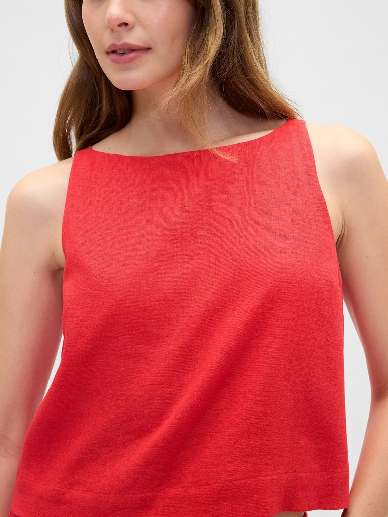 Linen-Blend Apron Top