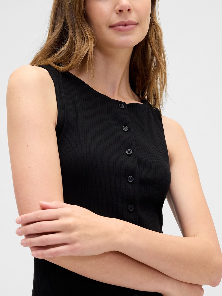 Ribbed Boatneck Vest