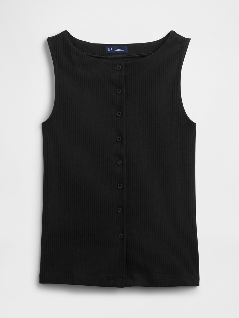 Ribbed Boatneck Vest
