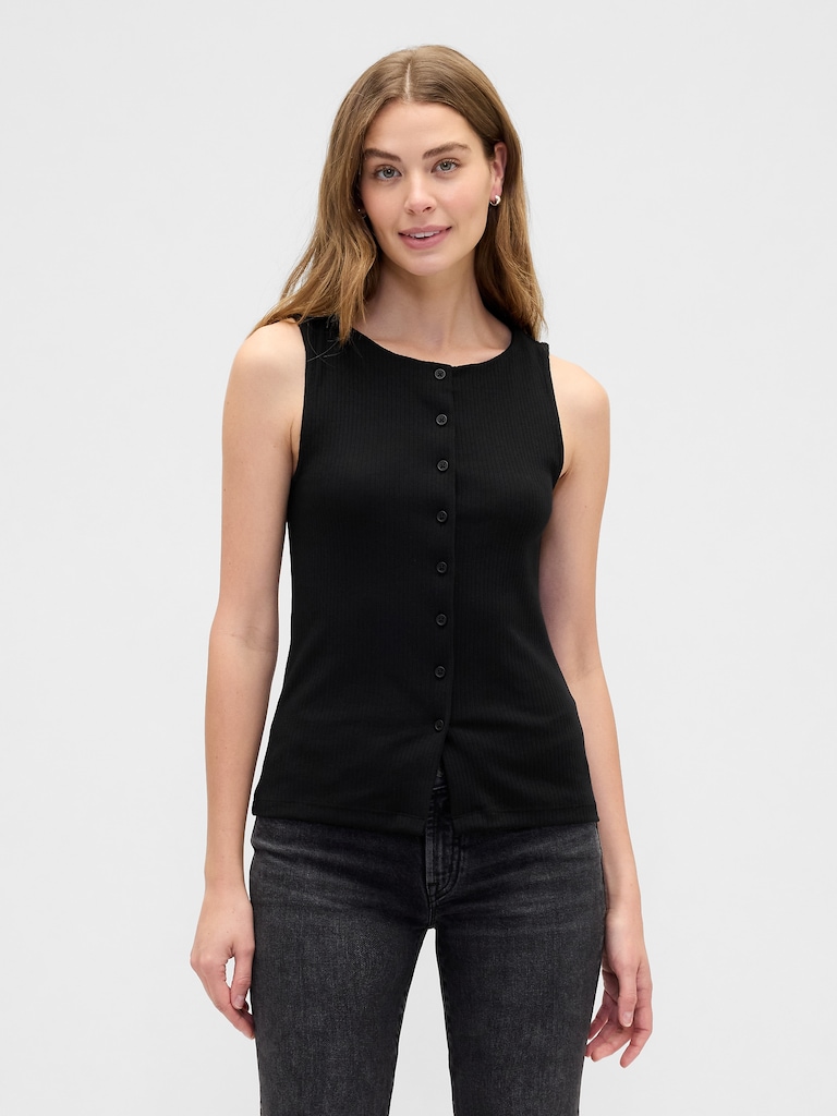 Ribbed Boatneck Vest