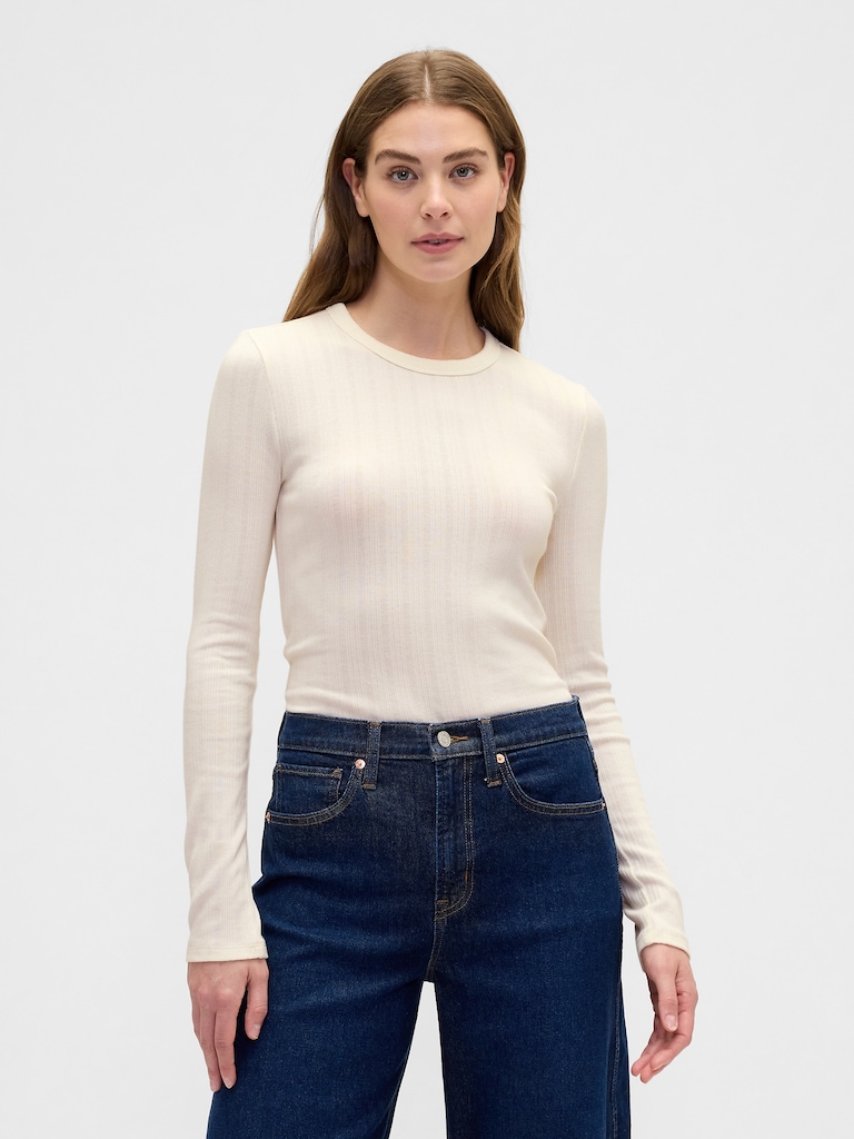 Ribbed Crewneck T-Shirt