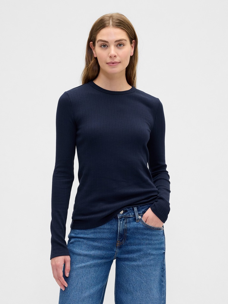 Ribbed Crewneck T-Shirt