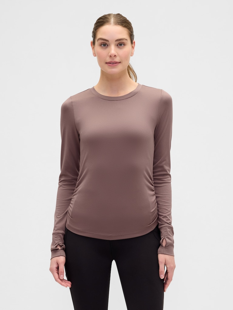 GapFit Brushed Jersey Ruched T-Shirt