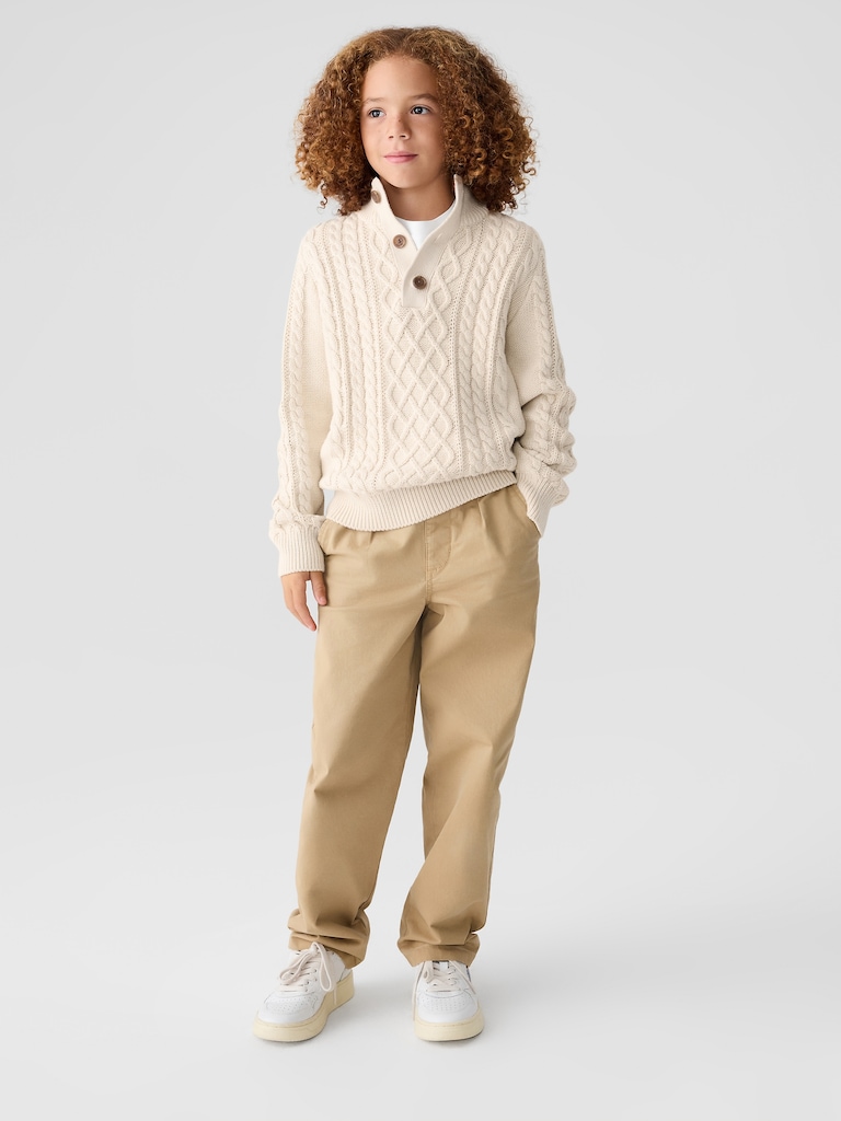 Kids Cable-Knit Mockneck Sweater
