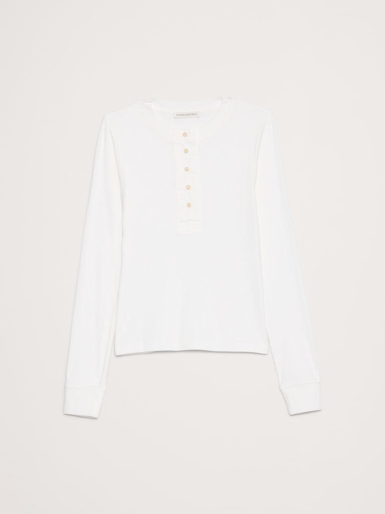 Ribbed Henley T-Shirt