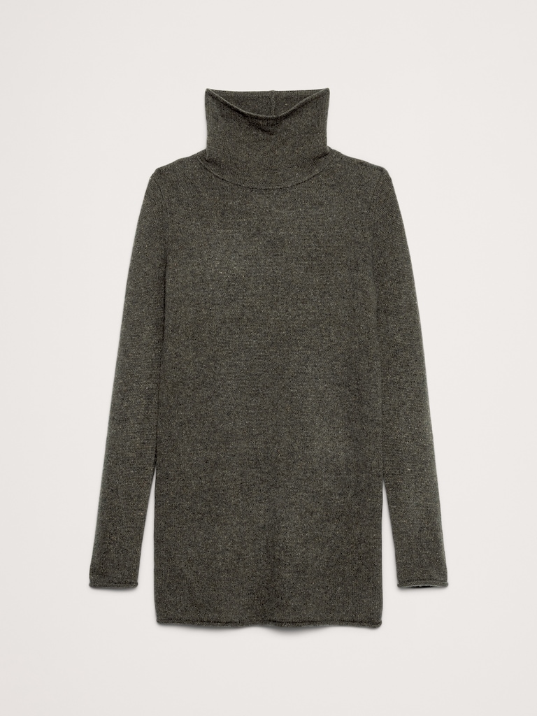 Lightweight Cashmere Turtleneck Mini Dress