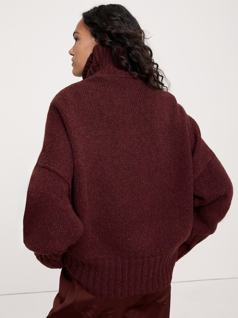 Italian Merino-Blend Turtleneck Sweater