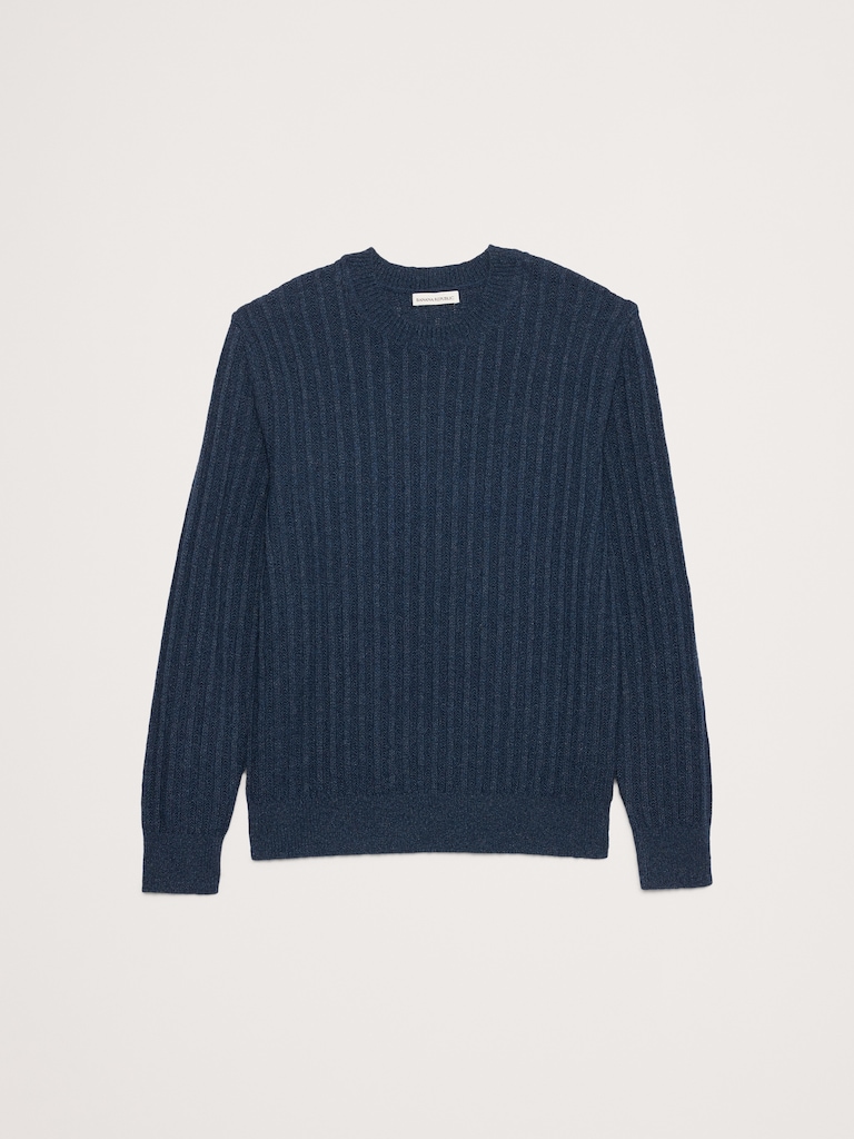Cotton-Linen Blend Crew-Neck Sweater